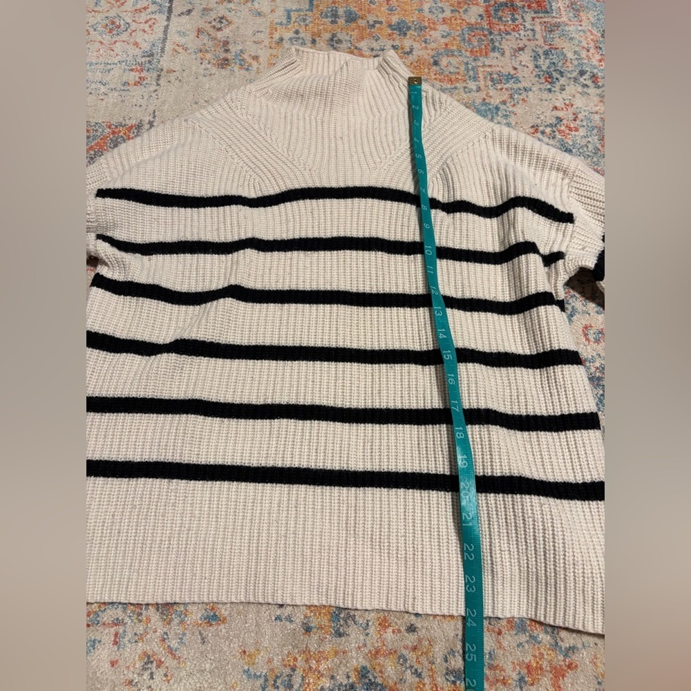 Tahari chunky knit wool-cashmere striped sweater - Picture 7 of 7
